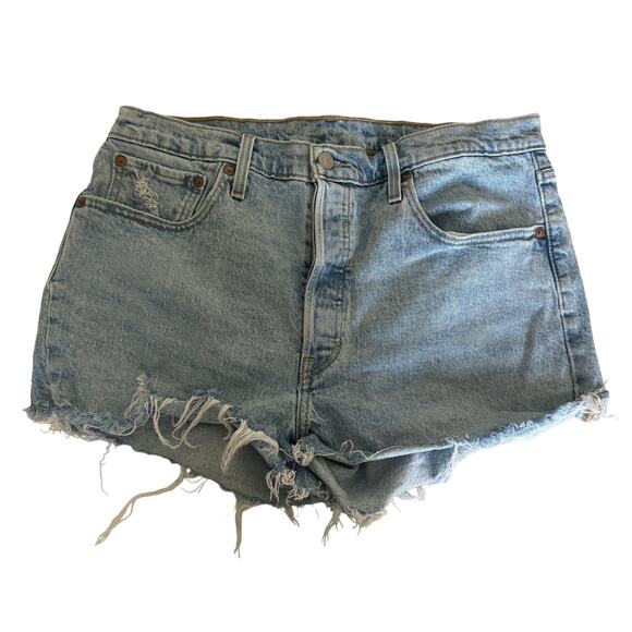 Levi's Pants - Levi's 501 Shorts Women's 32 Denim Cut Off Raw Hem Distressed